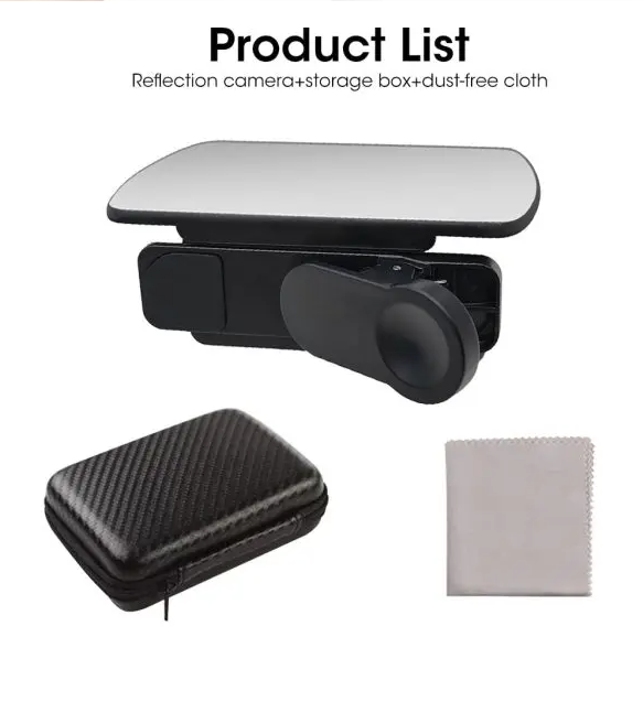 Adjustable Smartphone Camera Reflection Mirror Clip – Portable Phone Camera Mirror Attachment for Travel, Vlog, Selfie & Creative Reflection Photography